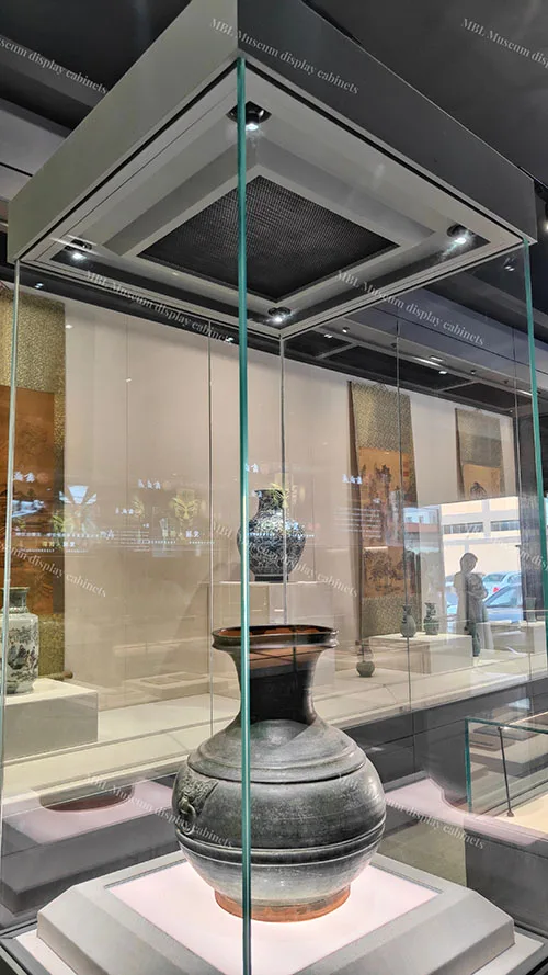 博物馆独立式方柜｜高立方形低反射玻璃文物展柜 青铜器陶器专用定制款