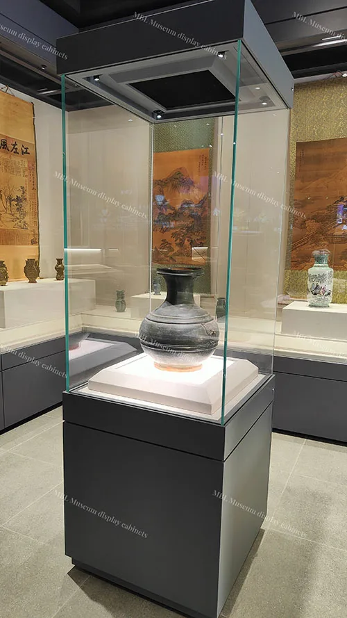 博物馆独立式方柜｜高立方形低反射玻璃文物展柜 青铜器陶器专用定制款