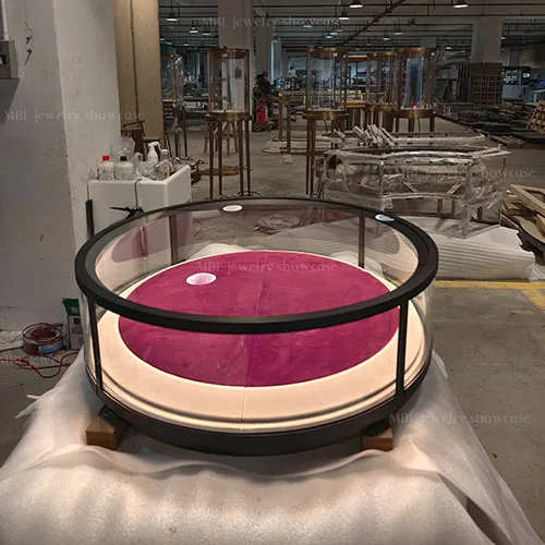 奢侈品玻璃罩珠宝展柜定制 | 圆顶/椭圆玻璃罩展示柜 | 高端珠宝首饰陈列柜源头工