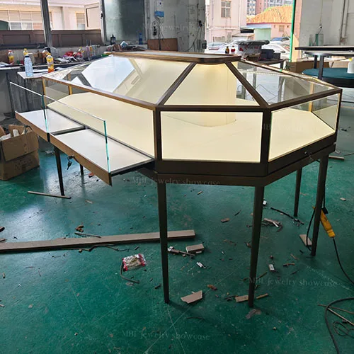 精工八角珠宝中岛柜 打造门店高定级首饰展示台