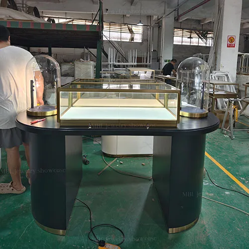 黑金组合式珠宝展示台 高端商场首饰陈列展柜定制
