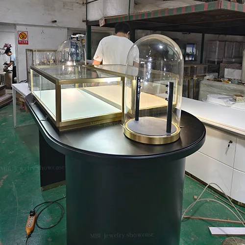 黑金组合式珠宝展示台 高端商场首饰陈列展柜定制