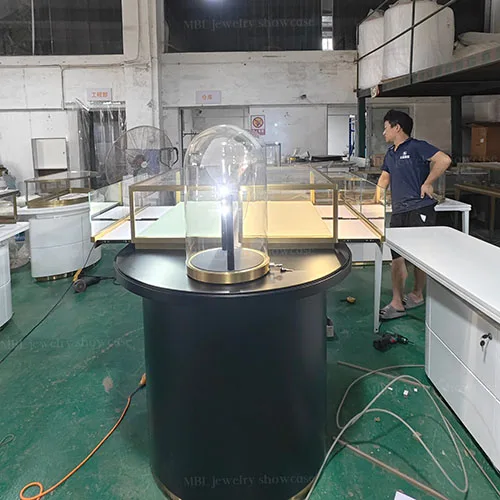 黑金组合式珠宝展示台 高端商场首饰陈列展柜定制