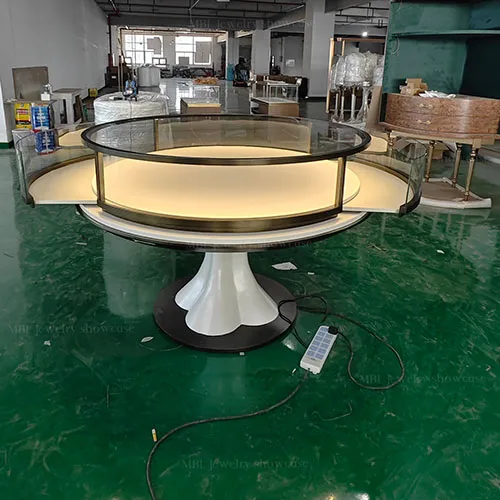 花瓣底座圆形珠宝柜台 源头工厂定制奢侈品首饰展示台