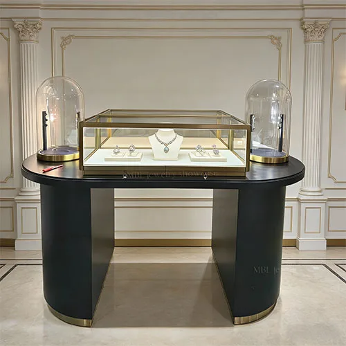 黑金组合式珠宝展示台 高端商场首饰陈列展柜定制