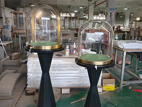 轻奢黑金高脚珠宝展柜定制 拱形玻璃珠宝展示柜 品牌门店专用款