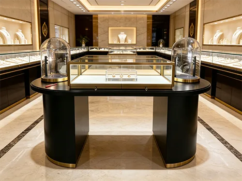 黑金组合式珠宝展示台 高端商场首饰陈列展柜定制